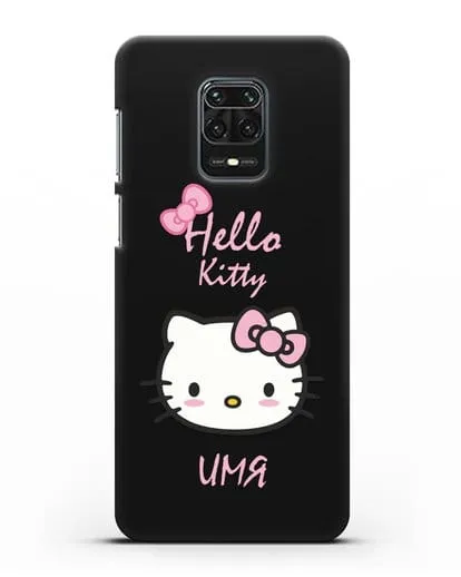 Именной чехол Hello Kitty силиконовый для Xiaomi Redmi Note 9S