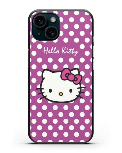 Чехол с паттерном Hello Kitty силиконовый для iPhone 15