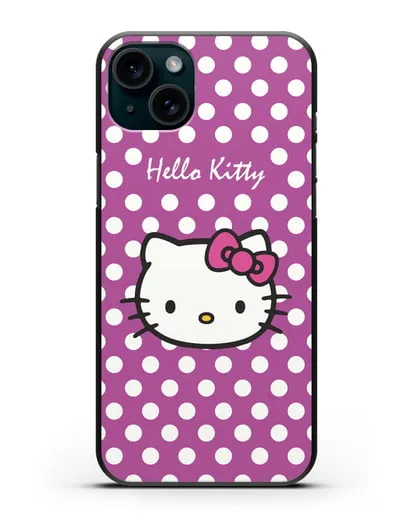 Чехол с паттерном Hello Kitty силиконовый для iPhone 15 Plus