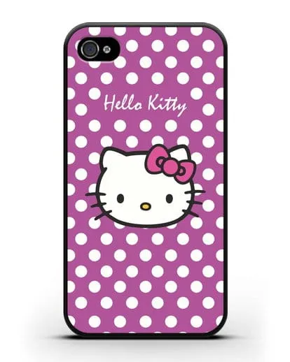 Чехол с паттерном Hello Kitty силиконовый для iPhone 4/4s