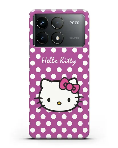 Чехол с паттерном Hello Kitty силиконовый для Xiaomi Poco F6 Pro