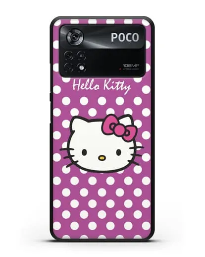 Чехол с паттерном Hello Kitty силиконовый для Xiaomi Poco X4 Pro