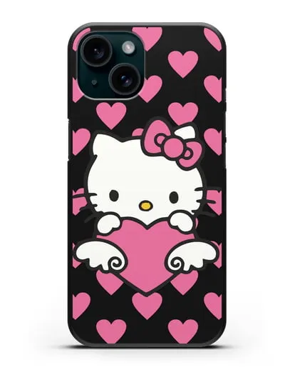 Чехол с принтом Хелло Китти силиконовый для iPhone 15