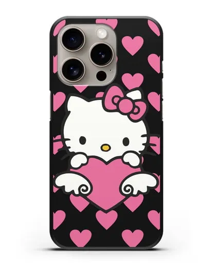 Чехол с принтом Хелло Китти силиконовый для iPhone 15 Pro