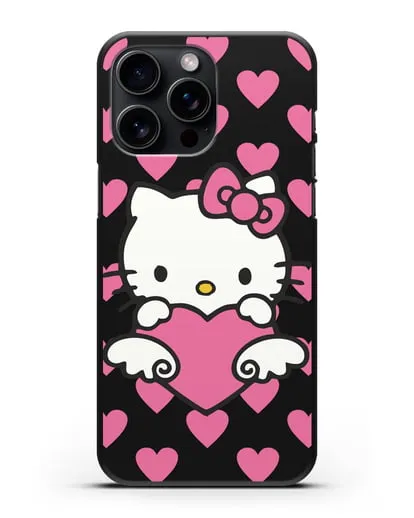 Чехол с принтом Хелло Китти силиконовый для iPhone 15 Pro Max