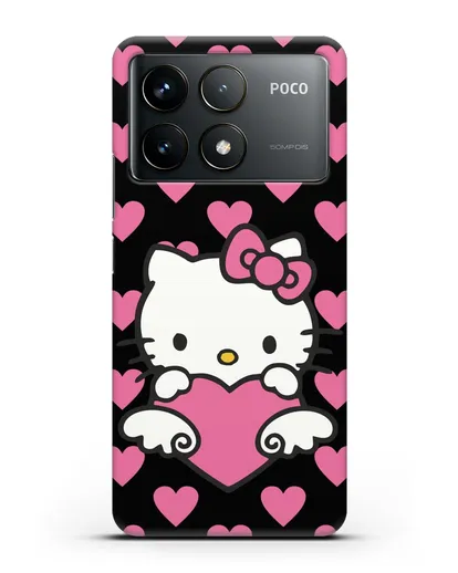 Чехол с принтом Хелло Китти силиконовый для Xiaomi Poco F6 Pro
