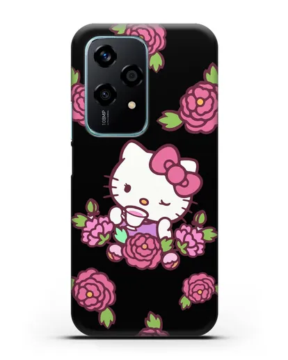 Чехол Китти с цветами силиконовый для Honor 200 Lite