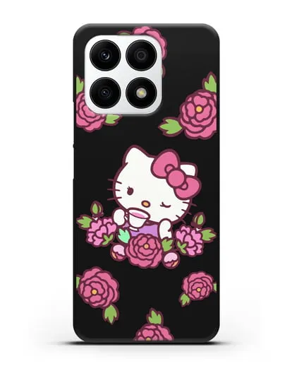 Чехол Китти с цветами силиконовый для Honor X8a