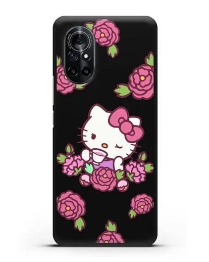 Чехол Китти с цветами силиконовый для Huawei Nova 8