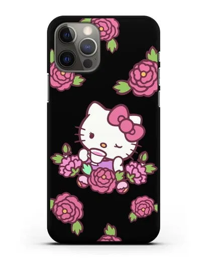 Чехол Китти с цветами силиконовый для iPhone 12 Pro