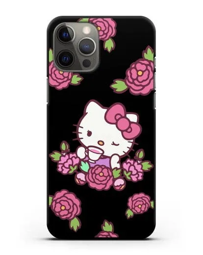 Чехол Китти с цветами силиконовый для iPhone 12 Pro Max