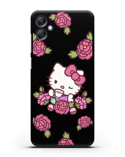 Чехол Китти с цветами силиконовый для Samsung Galaxy A05 [SM-A055]