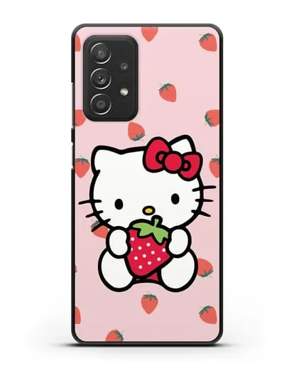 Чехол Китти с клубникой силиконовый для Samsung Galaxy A53