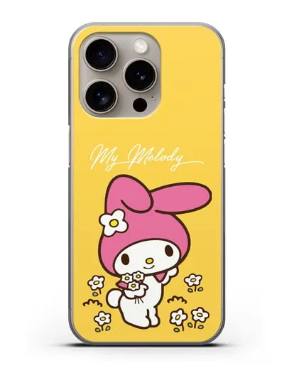 Чехол Зайчик Мелоди силиконовый для iPhone 15 Pro