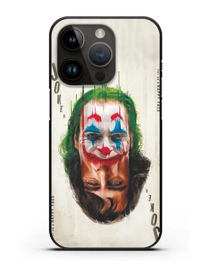 Чехол с принтом Джокер (Joker) - Два лица силиконовый для iPhone 14 Pro