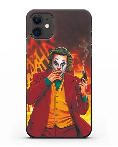 Чехол Джокер (Joker) с пистолетом силиконовый для iPhone 11