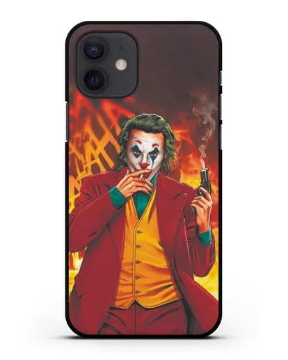 Чехол Джокер (Joker) с пистолетом силиконовый для iPhone 12