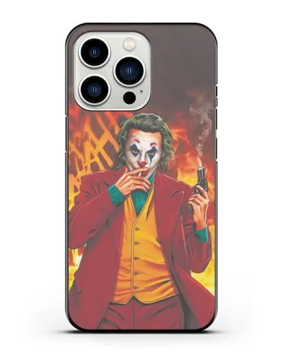 Чехол Джокер (Joker) с пистолетом силиконовый для iPhone 13 Pro