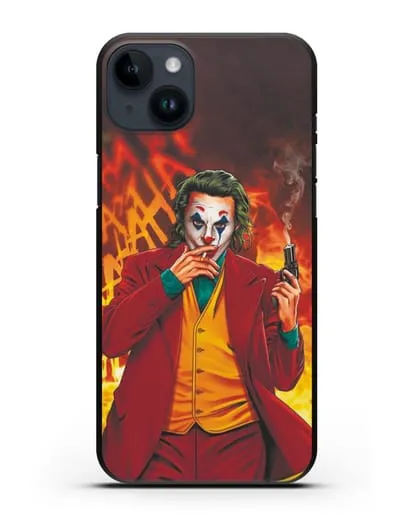 Чехол Джокер (Joker) с пистолетом силиконовый для iPhone 14 Plus