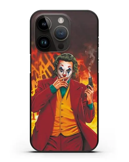 Чехол Джокер (Joker) с пистолетом силиконовый для iPhone 14 Pro