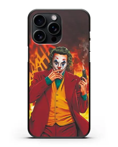 Чехол Джокер (Joker) с пистолетом силиконовый для iPhone 15 Pro Max