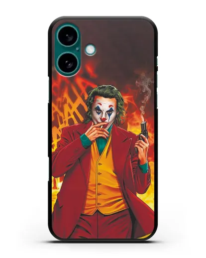 Чехол Джокер (Joker) с пистолетом силиконовый для iPhone 16 Plus