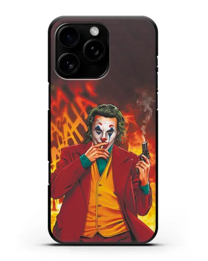 Чехол Джокер (Joker) с пистолетом силиконовый для iPhone 16 Pro Max