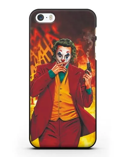 Чехол Джокер (Joker) с пистолетом силиконовый для iPhone 5/5s/SE