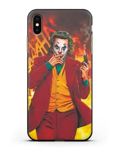 Чехол Джокер (Joker) с пистолетом силиконовый для iPhone XS Max