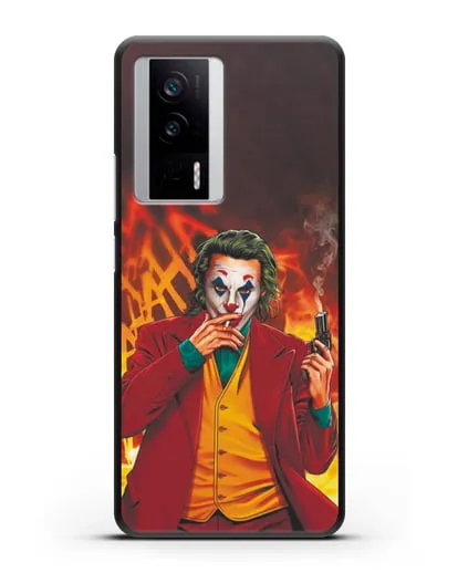 Чехол Джокер (Joker) с пистолетом силиконовый для Xiaomi Poco F5 Pro