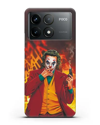 Чехол Джокер (Joker) с пистолетом силиконовый для Xiaomi Poco F6 Pro