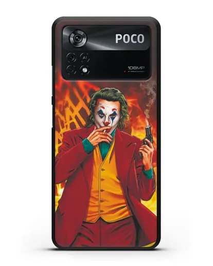 Чехол Джокер (Joker) с пистолетом силиконовый для Xiaomi Poco X4 Pro