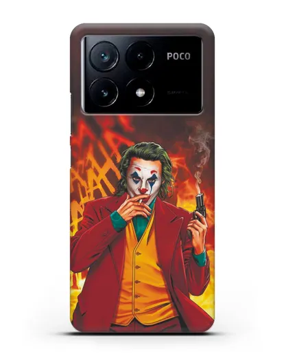Чехол Джокер (Joker) с пистолетом силиконовый для Xiaomi Poco X6 Pro