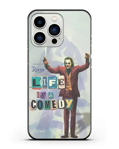 Чехол Джокер (Joker) - Жизнь это комедия силиконовый для iPhone 13 Pro