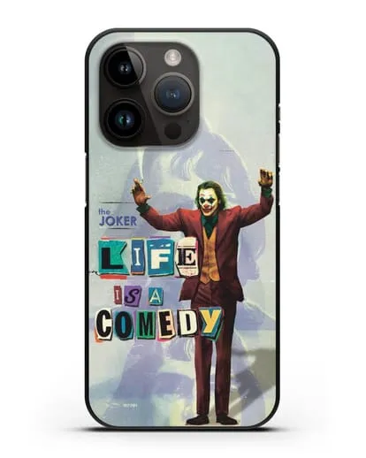Чехол Джокер (Joker) - Жизнь это комедия силиконовый для iPhone 14 Pro