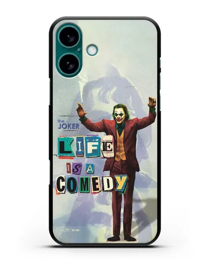 Чехол Джокер (Joker) - Жизнь это комедия силиконовый для iPhone 16 Plus