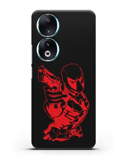 Чехол Дедпул (DeadPool) с пистолетом силиконовый для Honor 90