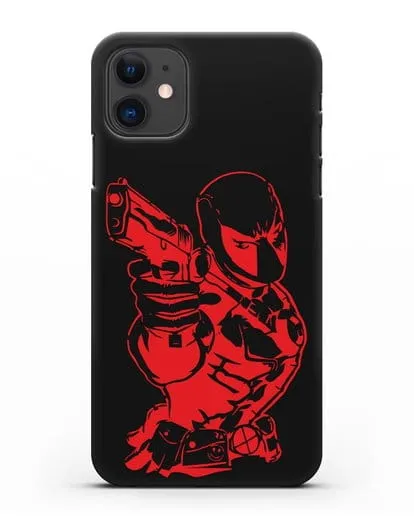 Чехол Дедпул (DeadPool) с пистолетом силиконовый для iPhone 11