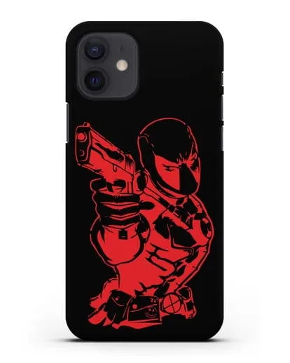 Чехол Дедпул (DeadPool) с пистолетом силиконовый для iPhone 12