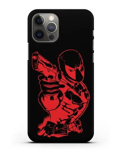 Чехол Дедпул (DeadPool) с пистолетом силиконовый для iPhone 12 Pro