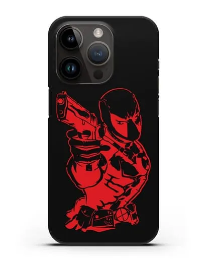 Чехол Дедпул (DeadPool) с пистолетом силиконовый для iPhone 14 Pro