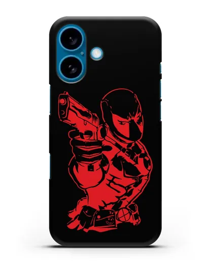 Чехол Дедпул (DeadPool) с пистолетом силиконовый для iPhone 16