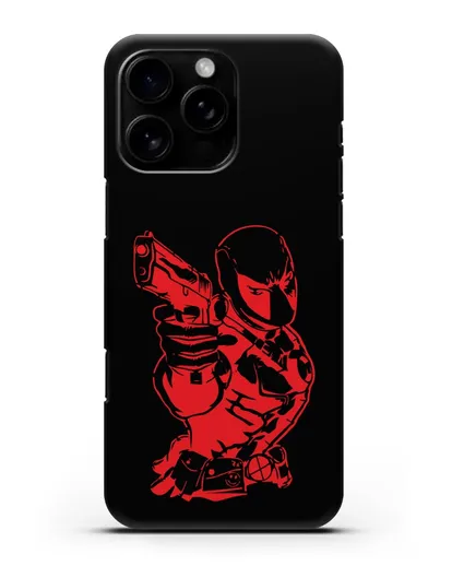 Чехол Дедпул (DeadPool) с пистолетом силиконовый для iPhone 16 Pro Max
