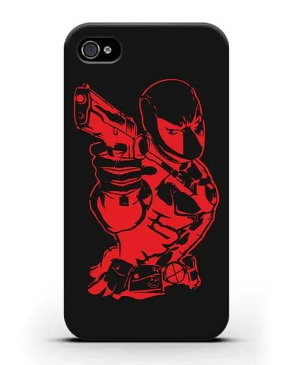 Чехол Дедпул (DeadPool) с пистолетом силиконовый для iPhone 4/4s