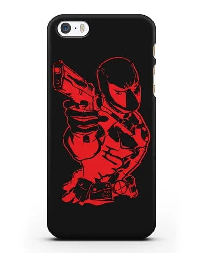 Чехол Дедпул (DeadPool) с пистолетом силиконовый для iPhone 5/5s/SE