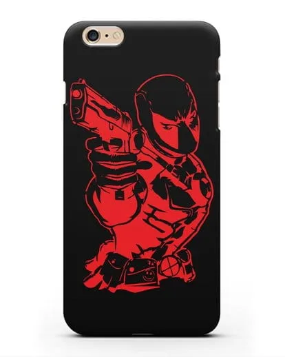 Чехол Дедпул (DeadPool) с пистолетом силиконовый для iPhone 6s Plus