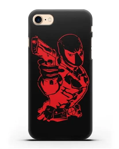 Чехол Дедпул (DeadPool) с пистолетом силиконовый для iPhone 7