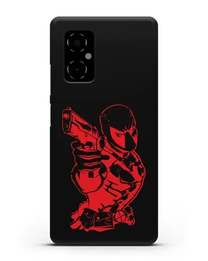 Чехол Дедпул (DeadPool) с пистолетом силиконовый для Xiaomi Poco M4 5G