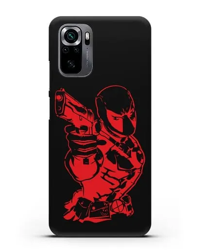 Чехол Дедпул (DeadPool) с пистолетом силиконовый для Xiaomi Poco M5s