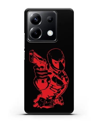 Чехол Дедпул (DeadPool) с пистолетом силиконовый для Xiaomi Poco X6